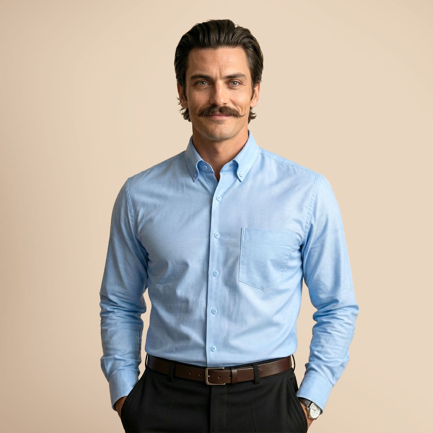 Royal Oxford Dobby Shirt in Maya Blue Royal Oxford Dobby Shirt in Maya Blue