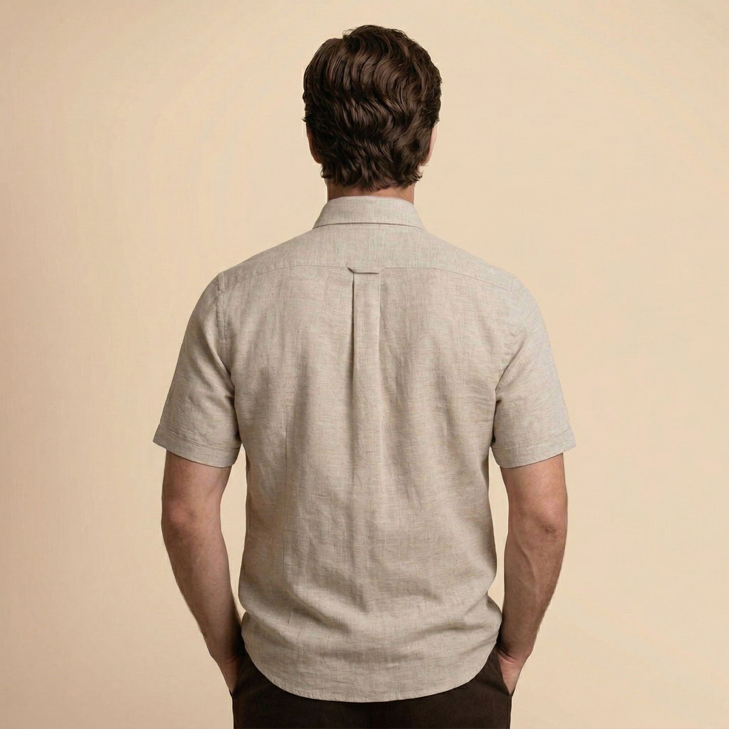 Breeze Linen Half Sleeves Shirt In Sand Breeze Linen Half Sleeves Shirt In Sand