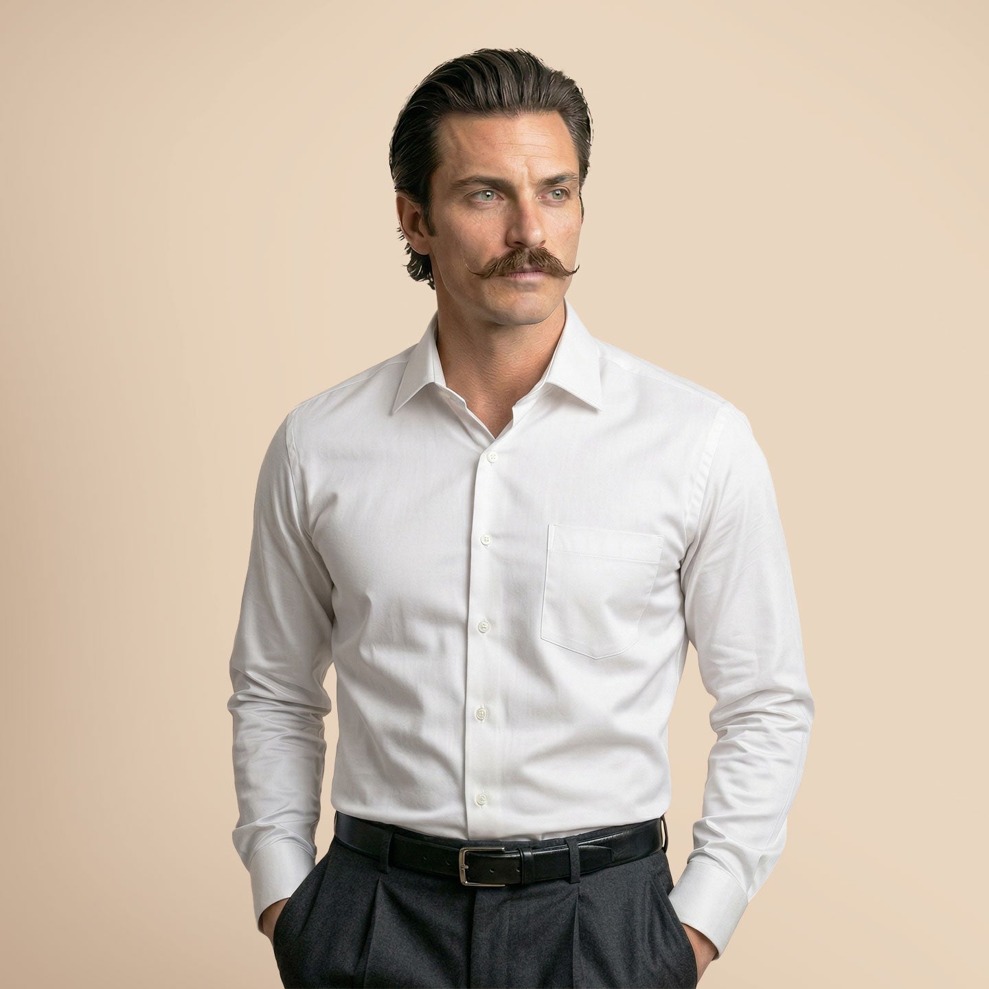 French Cuff Giza Cotton Shirt In Snow French Cuff Giza Cotton Shirt In Snow