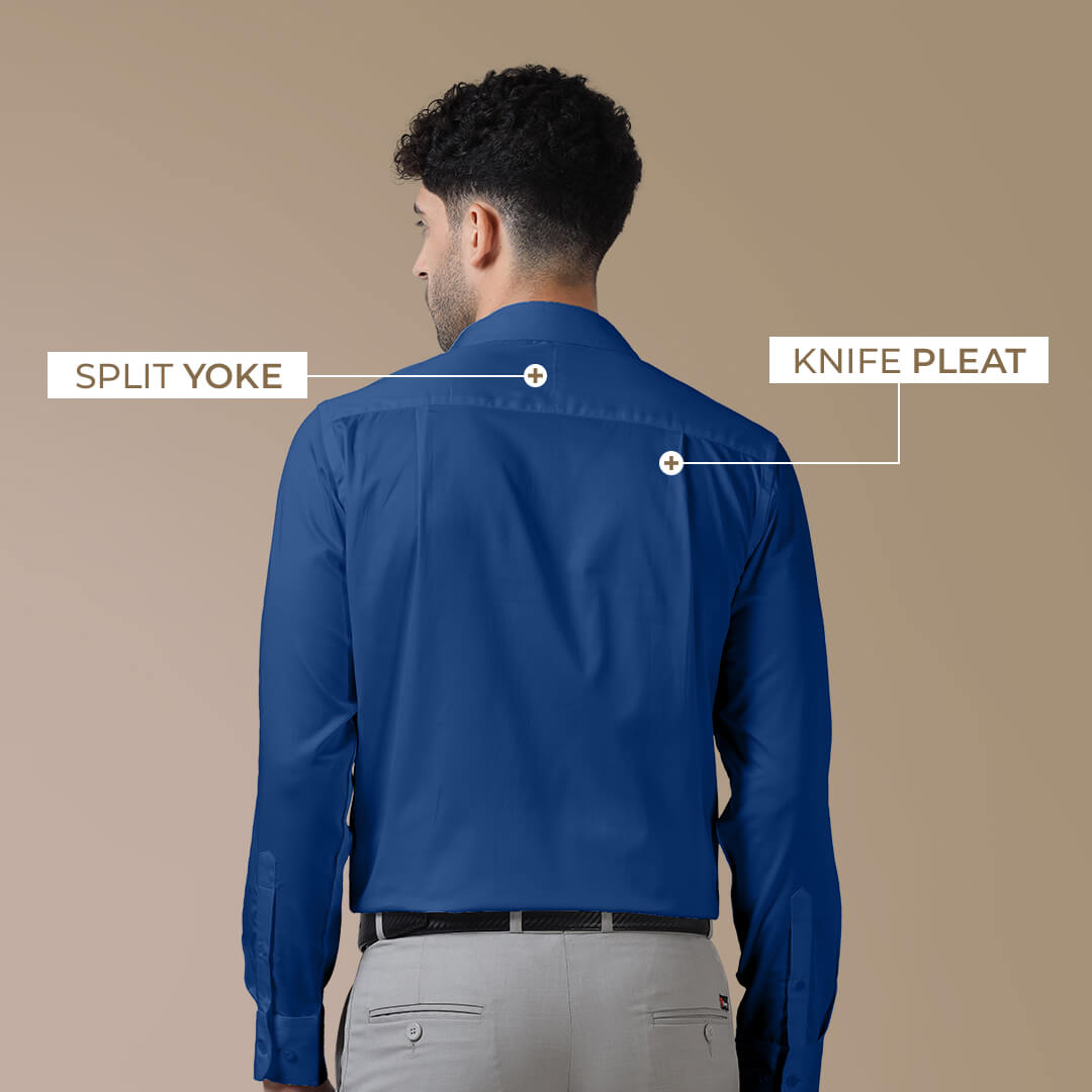 Cambridge Giza Cotton Shirt In Slate Blue Cambridge Giza Cotton Shirt In Slate Blue