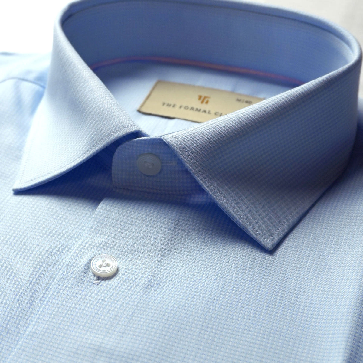 Statemans Micro Dobby Checks Shirt In Ice Blue