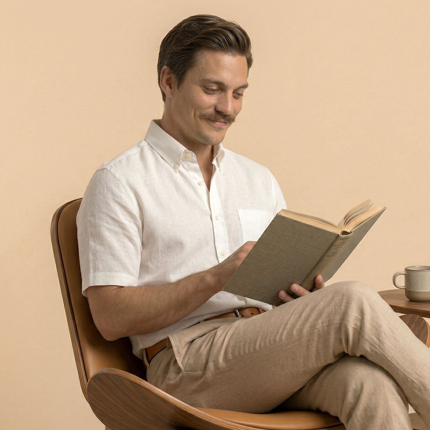 Cedar Pure Linen Half Sleeves Shirt In Snowflake Cedar Pure Linen Half Sleeves Shirt In Snowflake