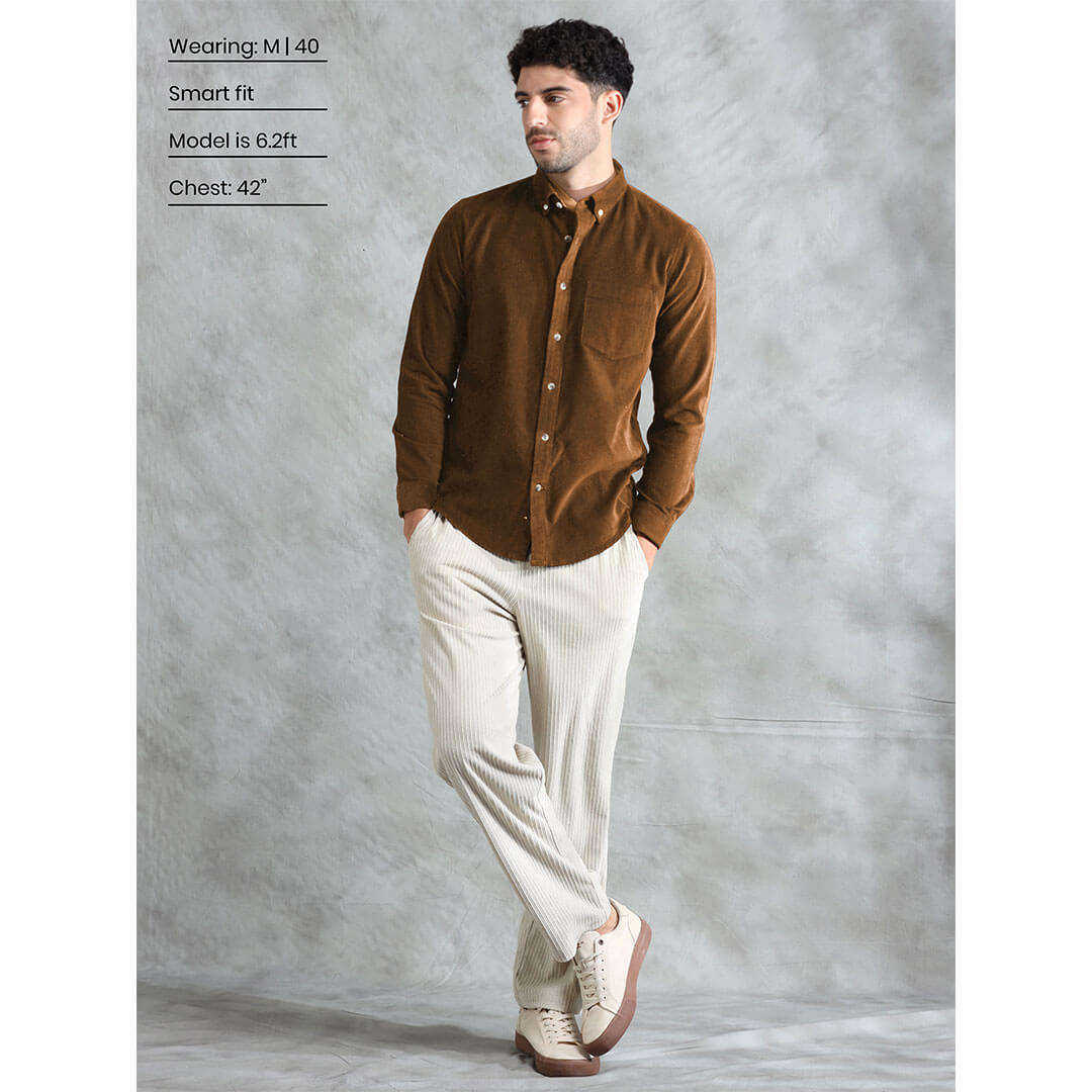 Cruise Corduroy Shirt In Tan Cruise Corduroy Shirt In Tan