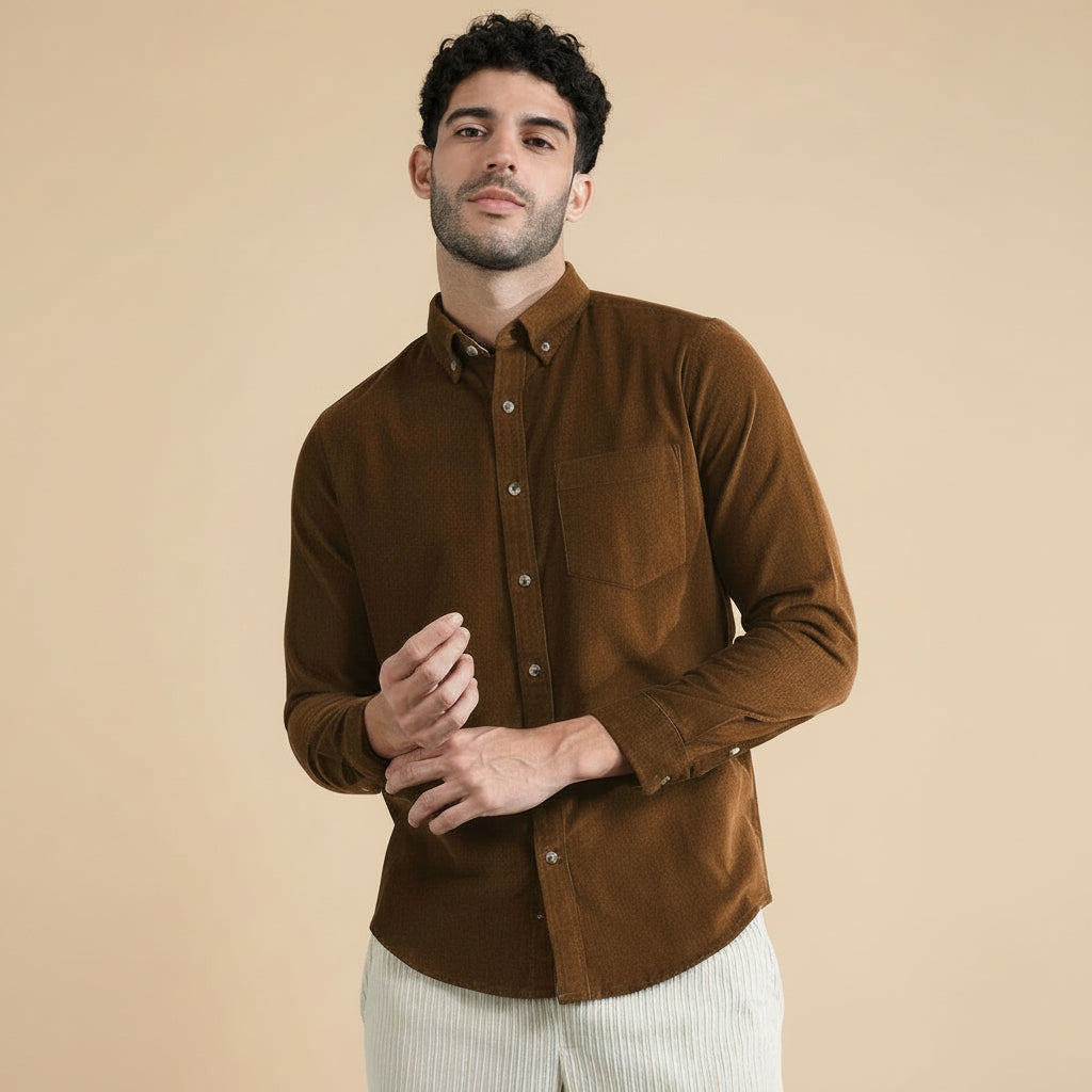 BROWN FORMAL SHIRTS FOR MEN