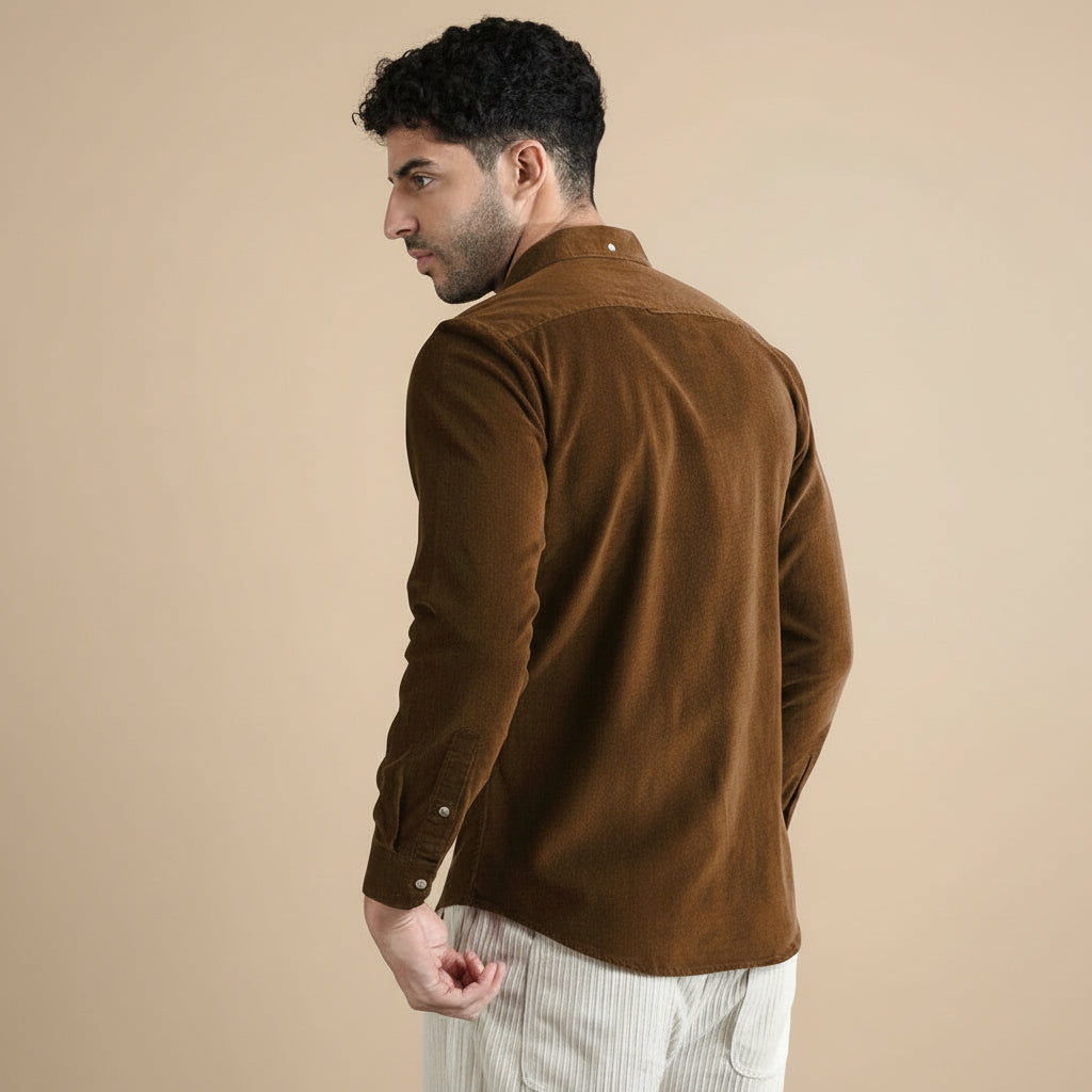 Cruise Corduroy Shirt In Tan Cruise Corduroy Shirt In Tan