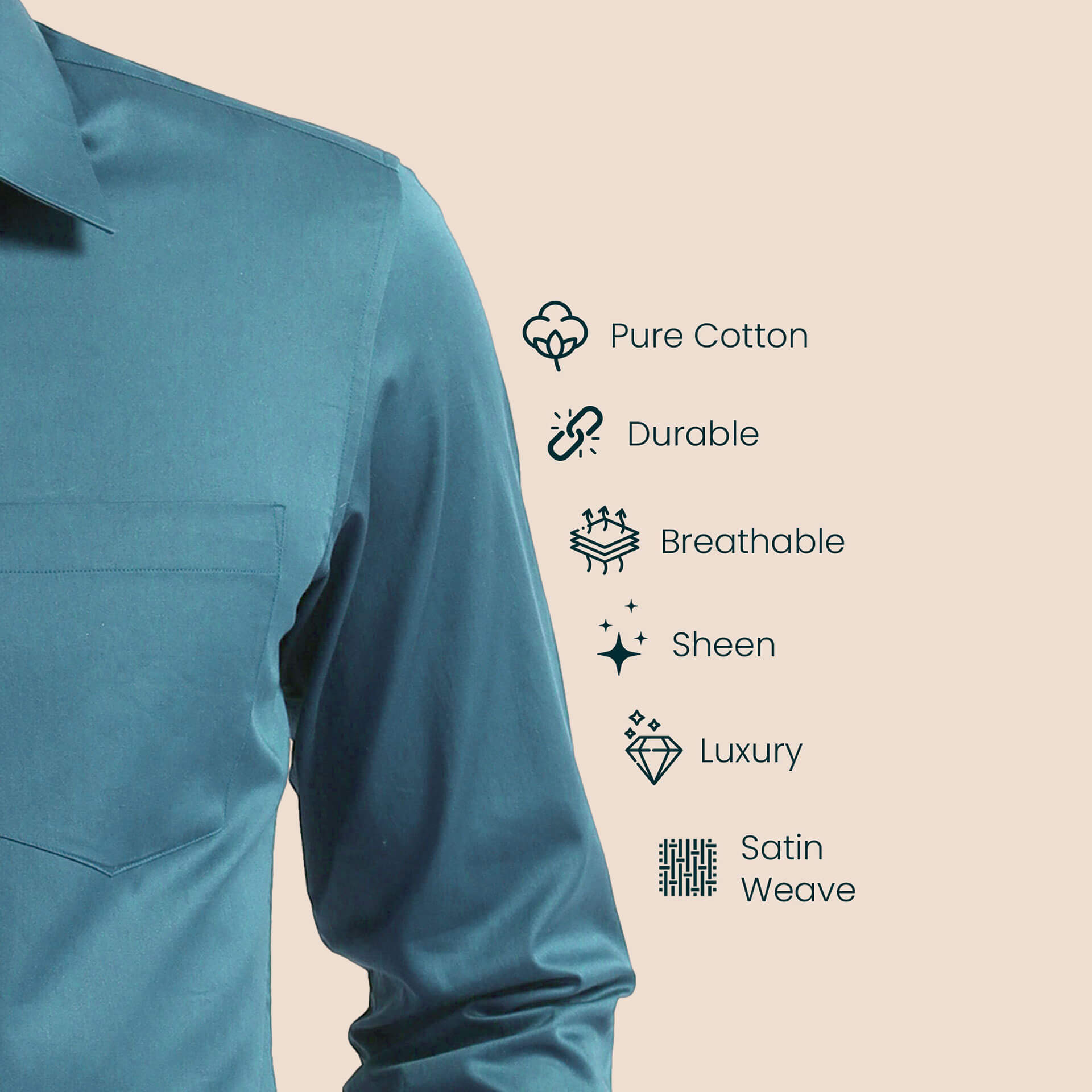 Cambridge Giza Cotton Shirt In Teal Men’s Teal Formal Shirt By TFC