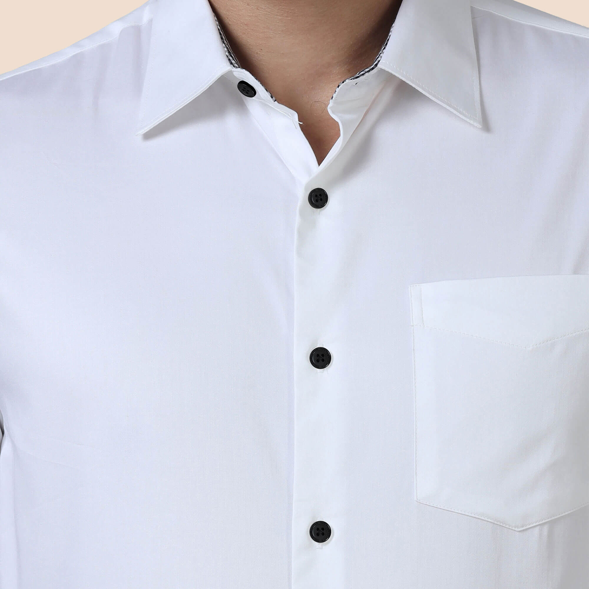 Vintage White Shirt With Black Buttons Long sleeve formal wear shirt by TFC