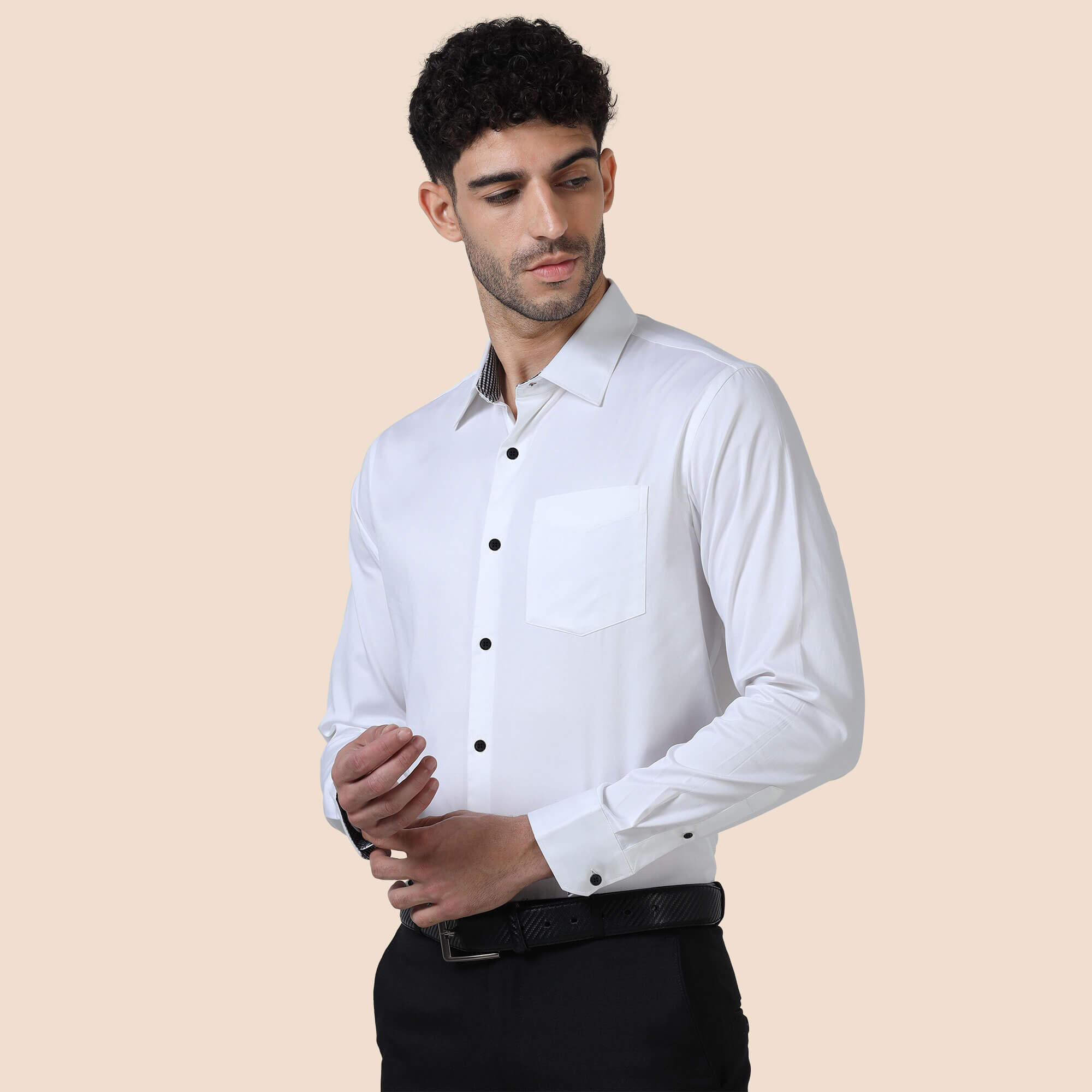 Vintage White Shirt With Black Buttons Vintage white shirt with black buttons by TFC