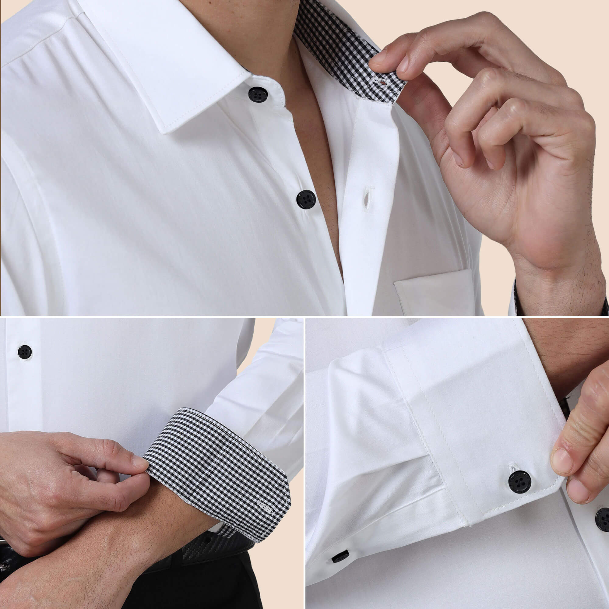 Vintage White Shirt With Black Buttons Classic white shirt with contrast buttons by TFC