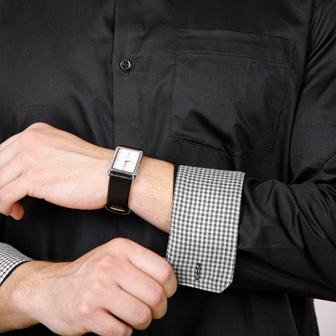 Vintage Black Shirt with Houndstooth Vintage Black Shirt with Houndstooth