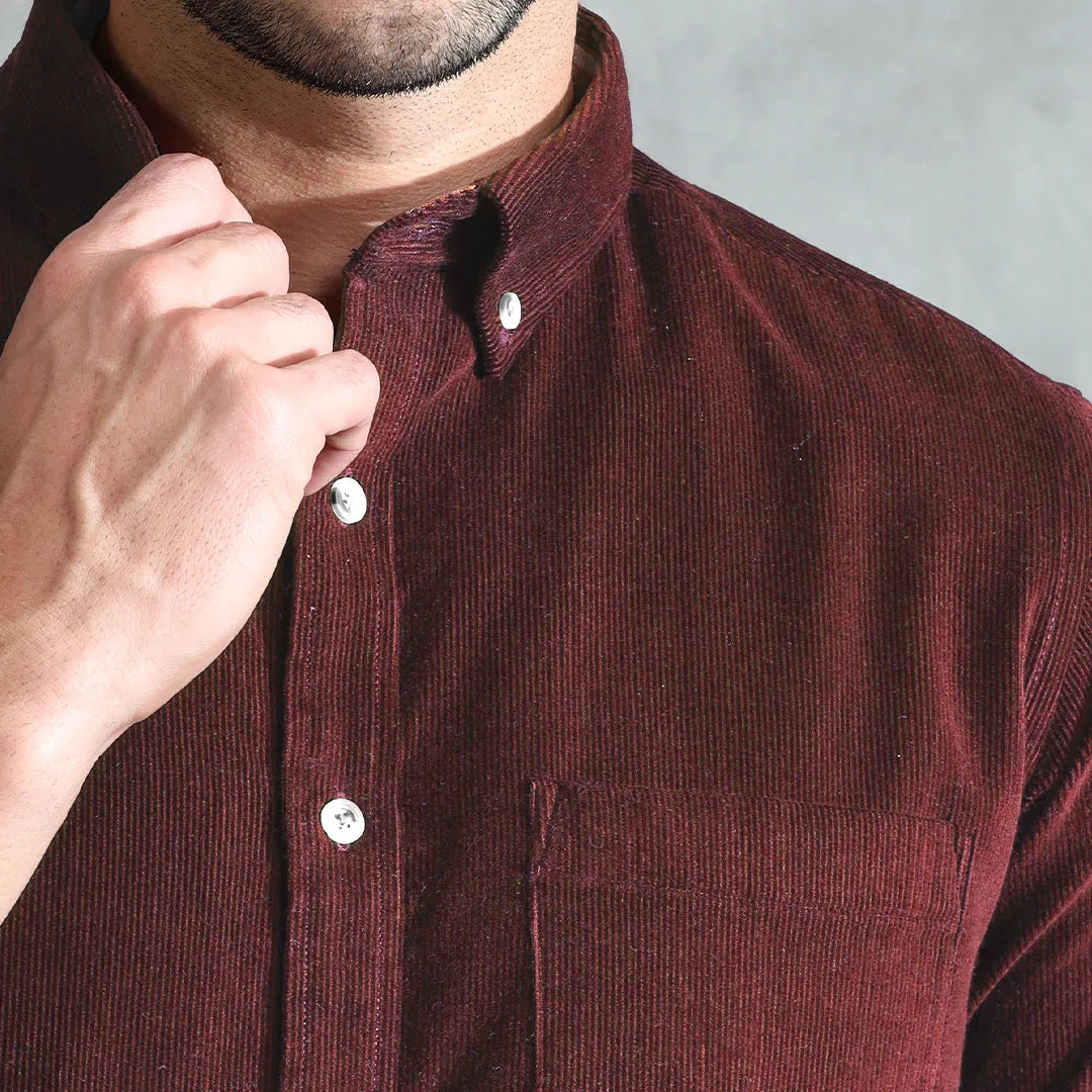 Cruise Corduroy Shirt In Wineberry Cruise Corduroy Shirt In Wineberry