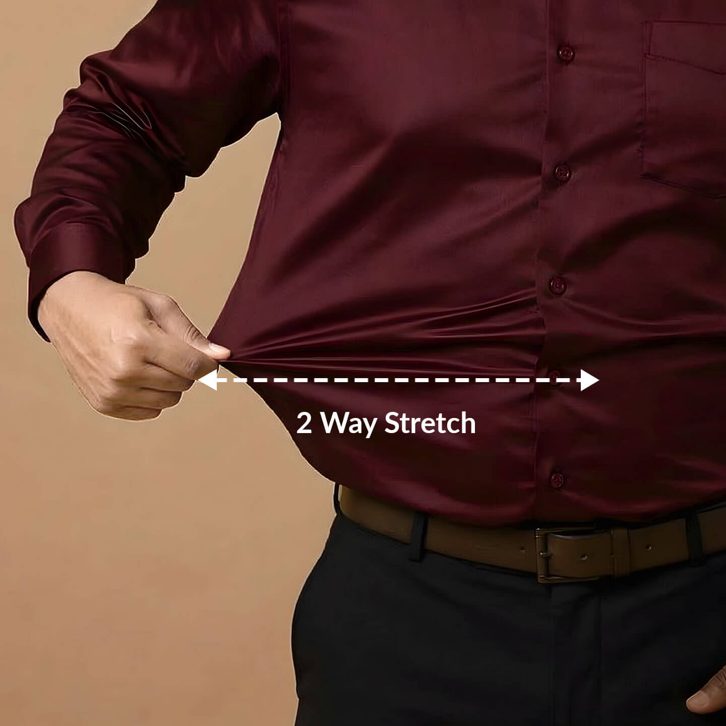 Flexi Stretch Plus Shirt in Wineberry Flexi Stretch Plus Shirt in Wineberry