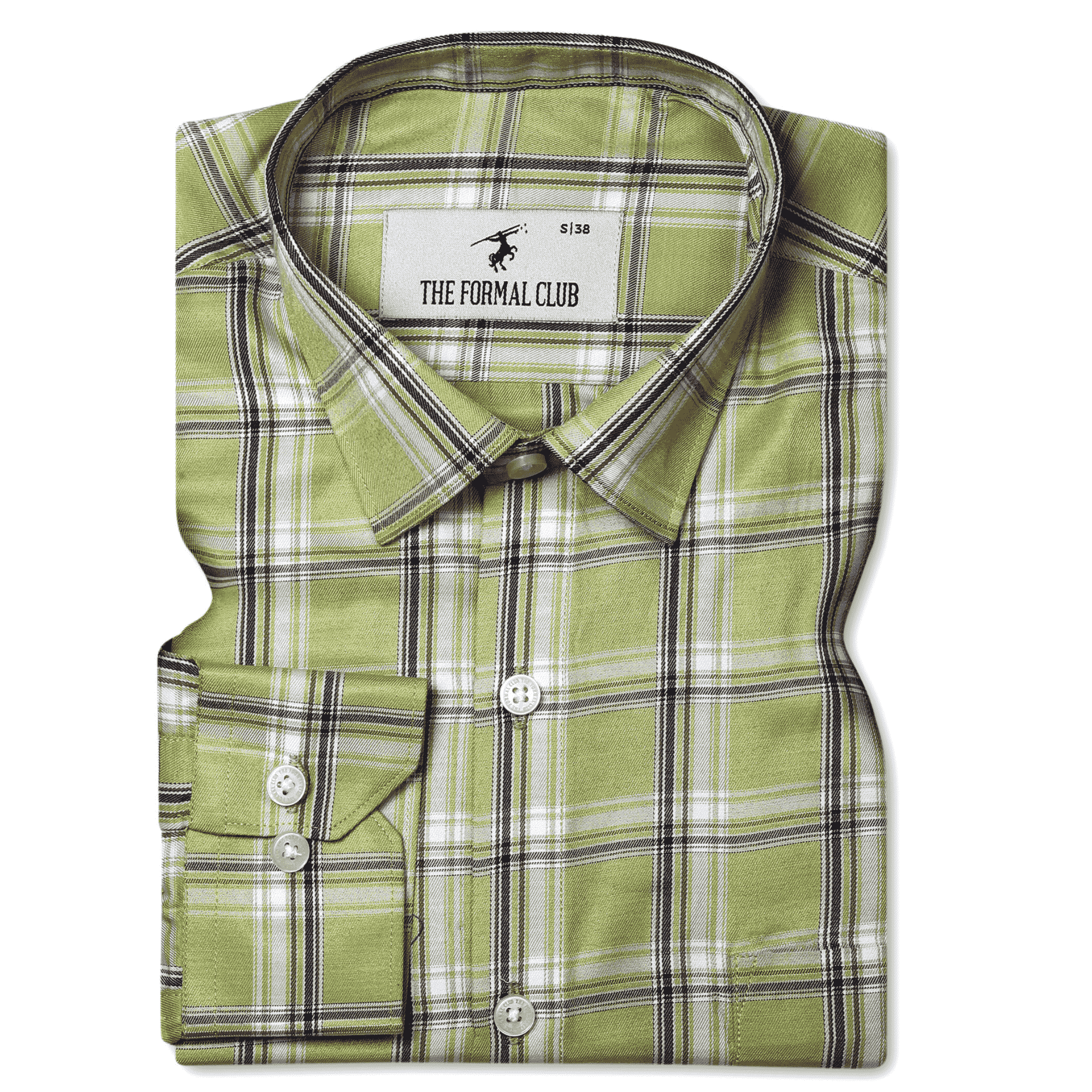 Vento Full Sleeves Twill Check Shirt in Olive Green Olive Green Formal Shirt for Men By TFC