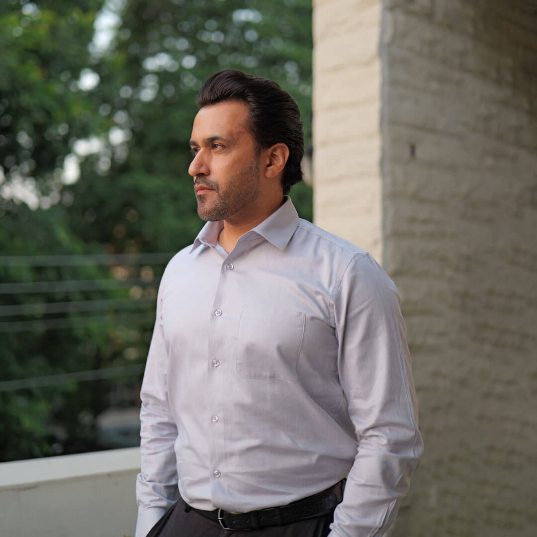 Imperial Herringbone 2 Ply Giza Shirt In Silver Grey Imperial Herringbone 2 Ply Giza Shirt In Silver Grey