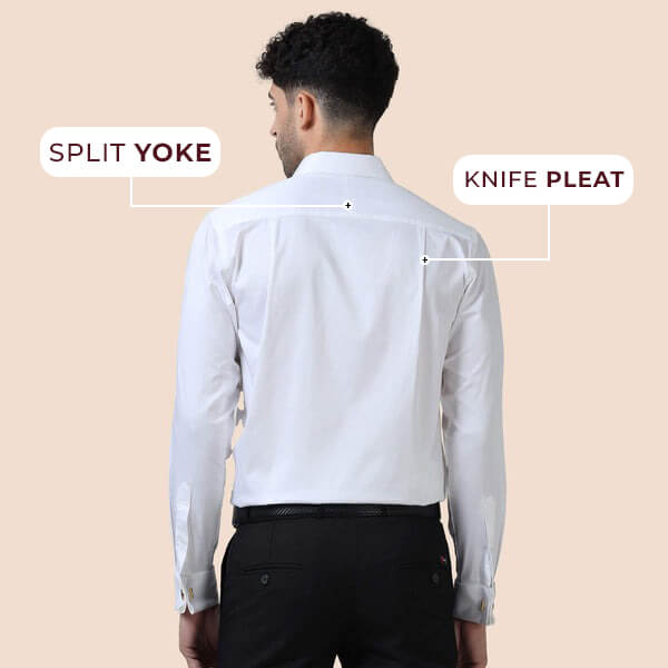 Keneth White Shirt with Signature Concealed  Placket & French Cuff Keneth White Shirt with Signature Concealed  Placket & French Cuff