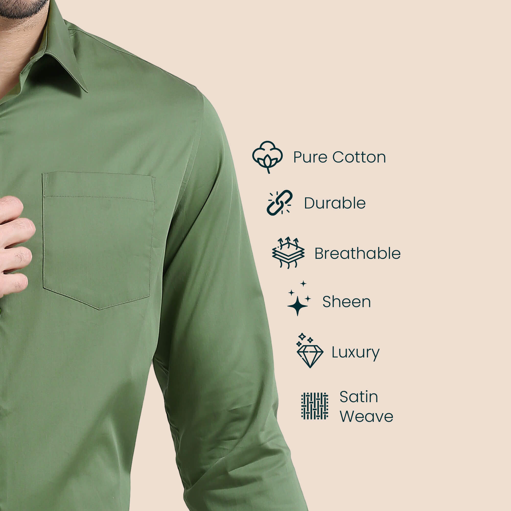 Cambridge Giza Cotton Shirt In Grass Green Giza cotton formal shirt by TFC