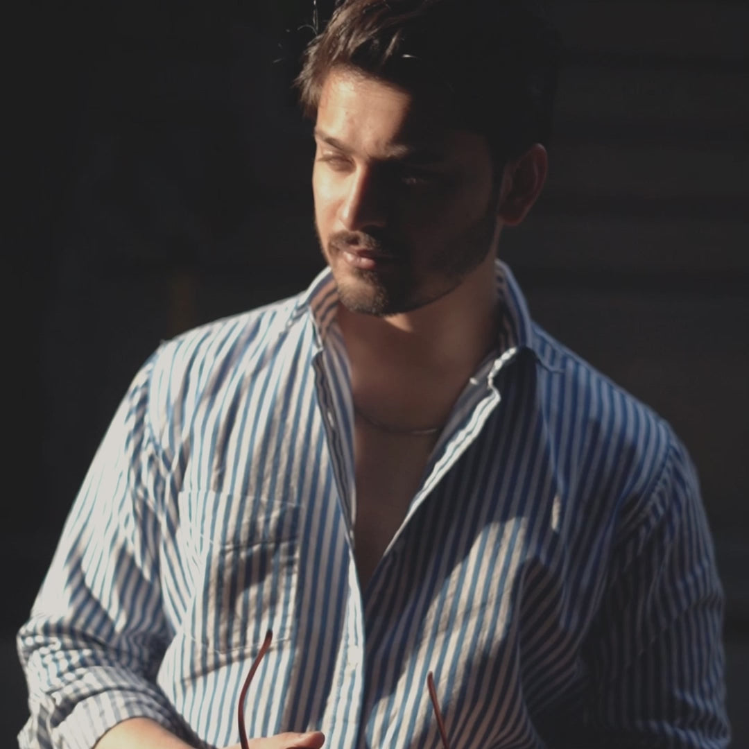 Skyline Stripe Shirt In Blue