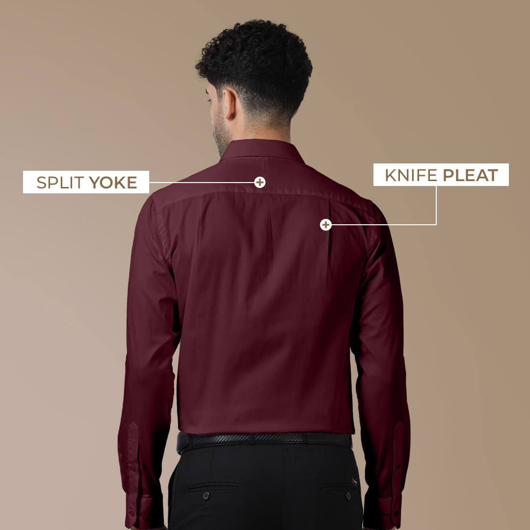 Cambridge Giza Cotton Shirt In Wineberry Buy Premium Giza Cotton Shirt For Men By TFC