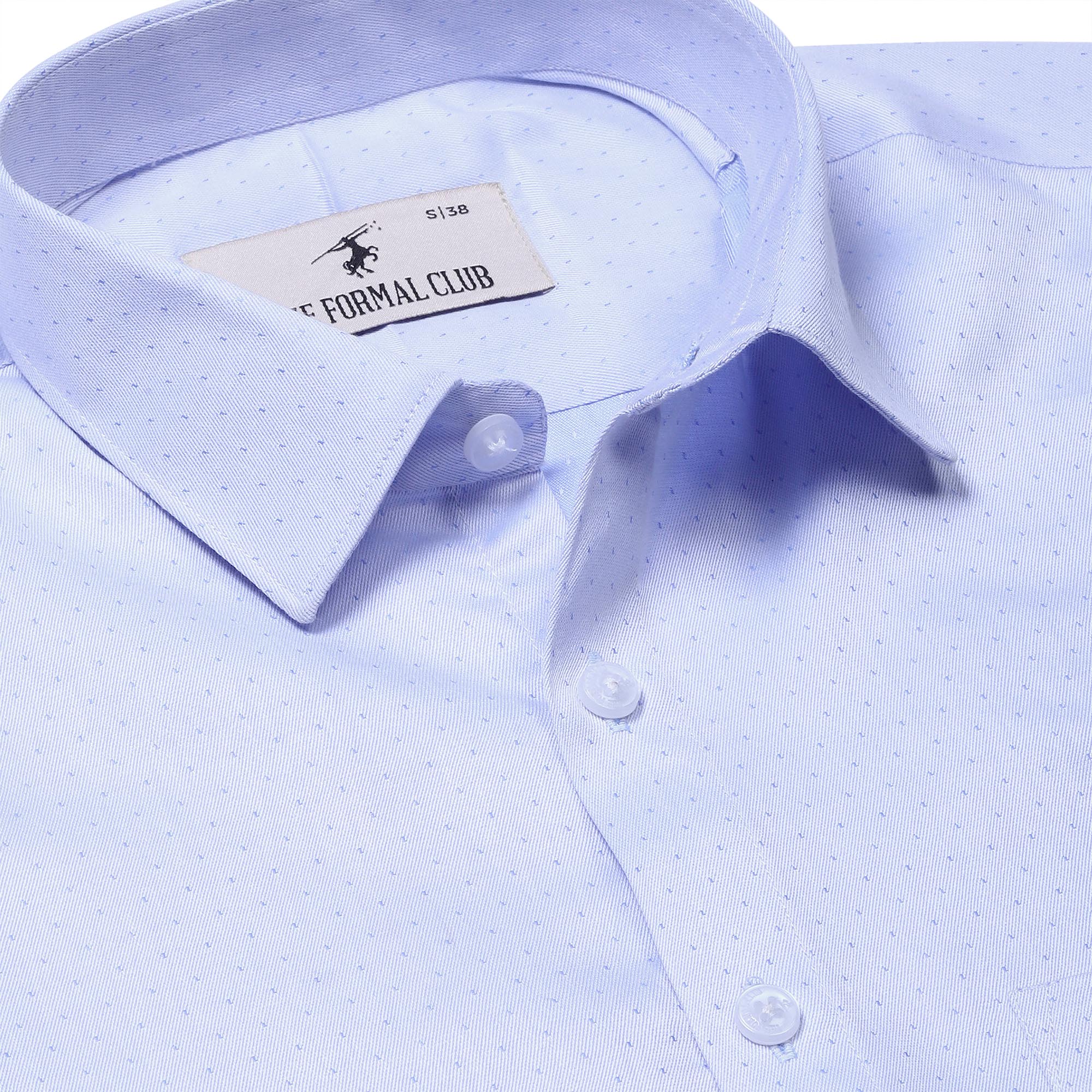 Donald Dobby Full Sleeves Textured Shirt in Blue Donald Dobby Textured Shirt in Blue - The Formal Club