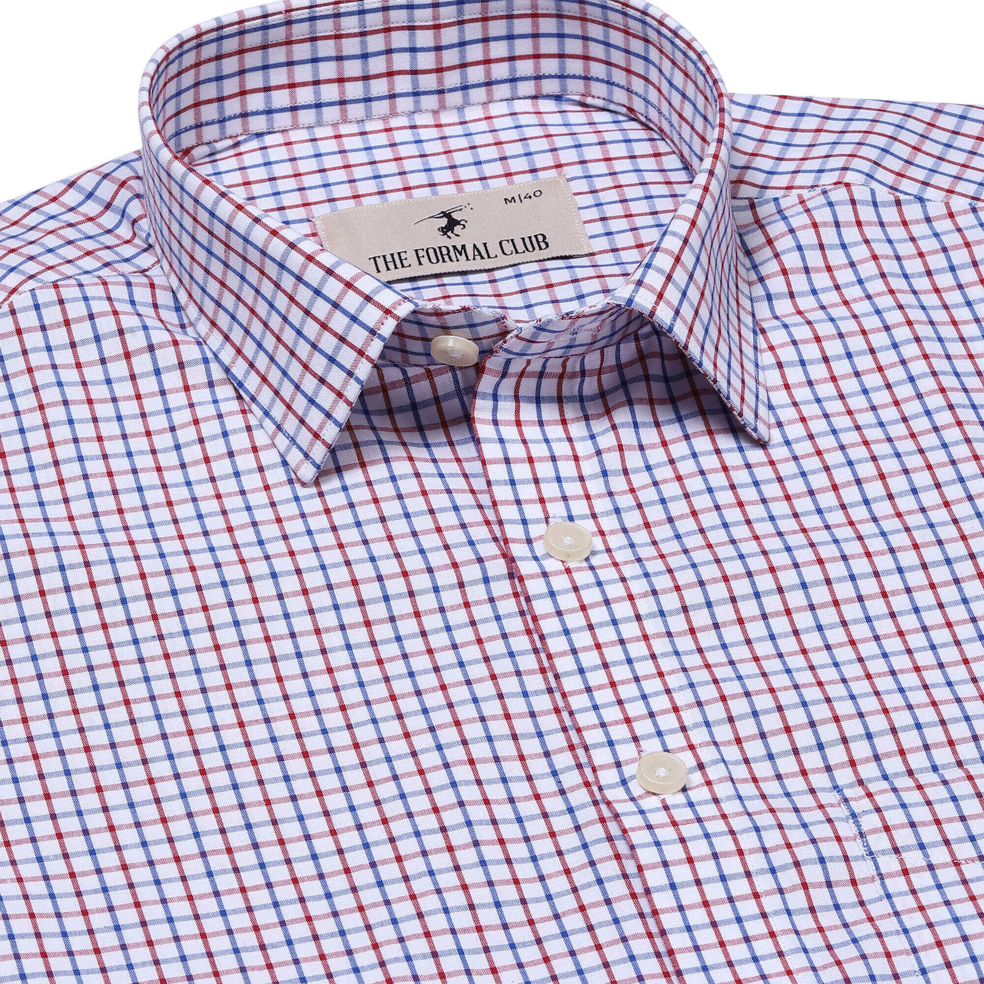 Zephyr Full Sleeves Check Shirt In Red Blue