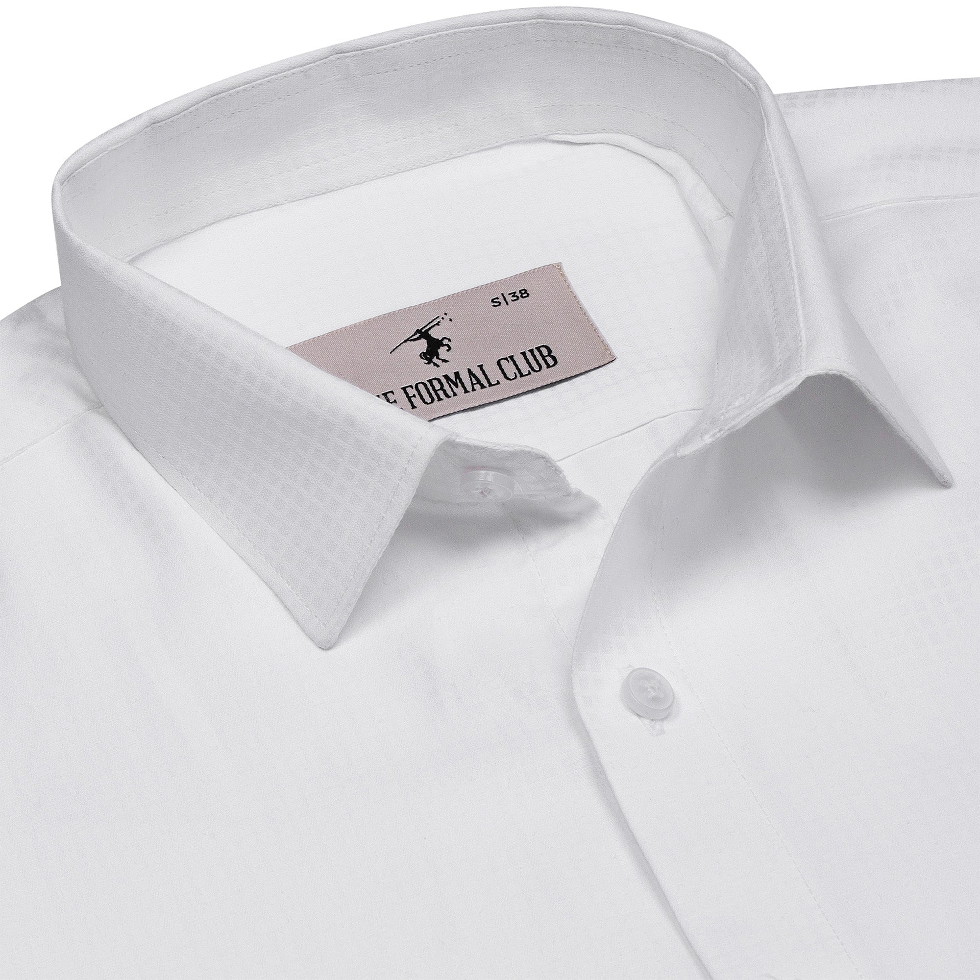 Harrier Dobby Textured Shirt in White - The Formal Club