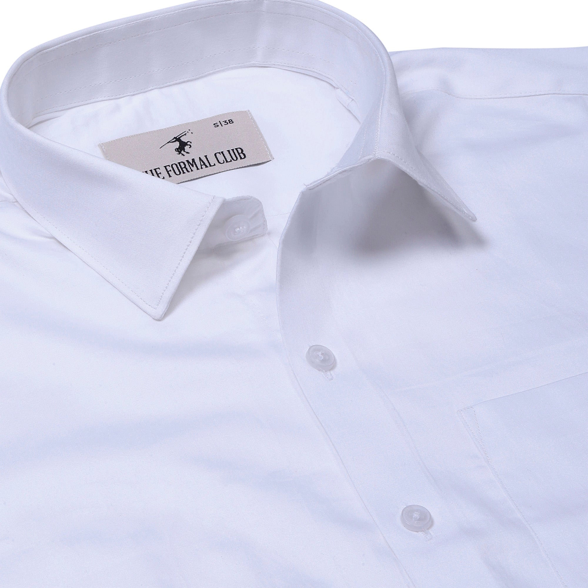 Swiss Finish Giza Cotton Shirt In White White Satin Weave Cotton Shirt For Men By TFC