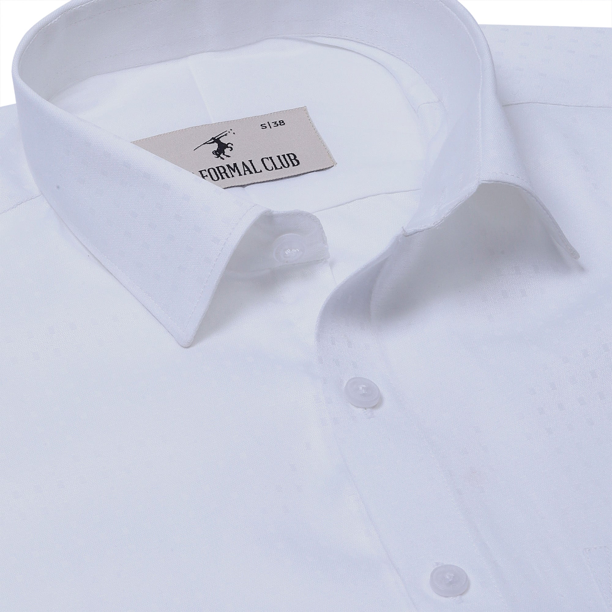 Harrier Dobby Geometric Shirt in White - The Formal Club