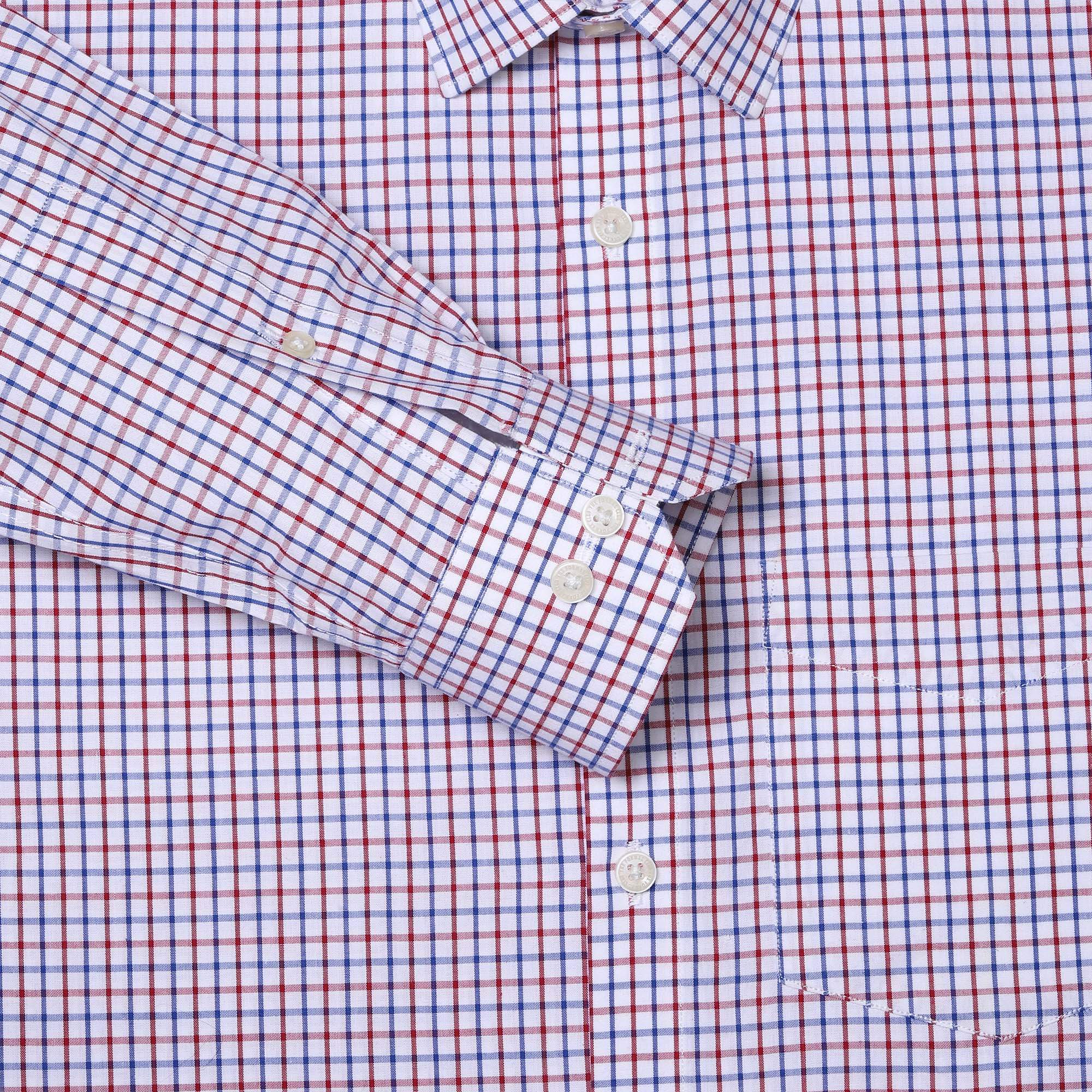 Zephyr Full Sleeves Check Shirt In Red Blue Zephyr Check Shirt In Red Blue - The Formal Club