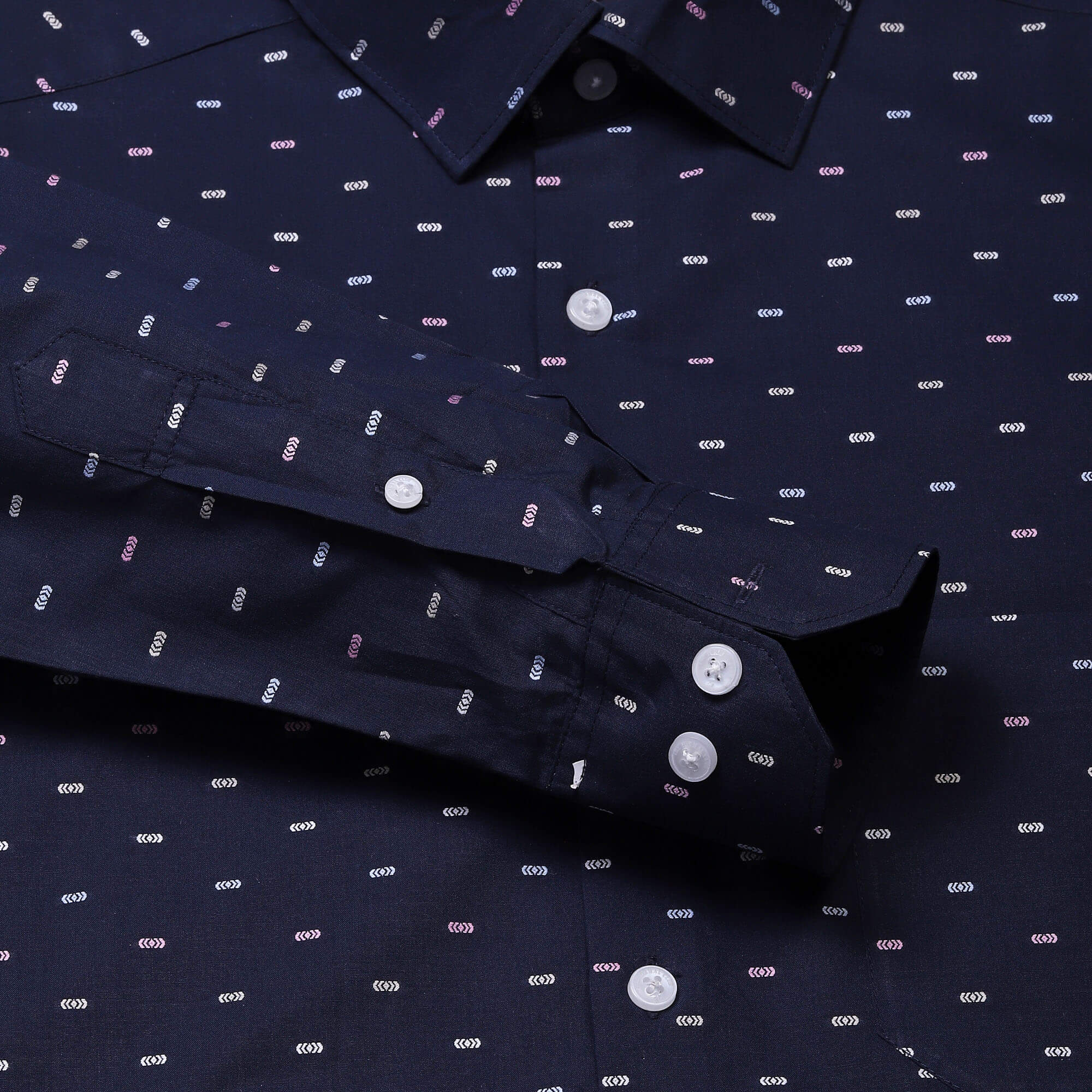 Nova Textured Shirt In Navy Blue Slim Fit Men’s slim fit navy blue cotton shirt By TFC