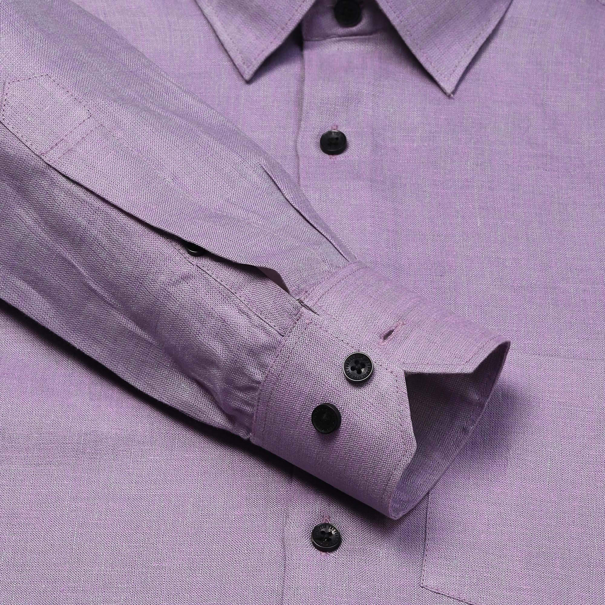 Luna Lenin Solid Shirt In Purple Regular Fit - The Formal Club