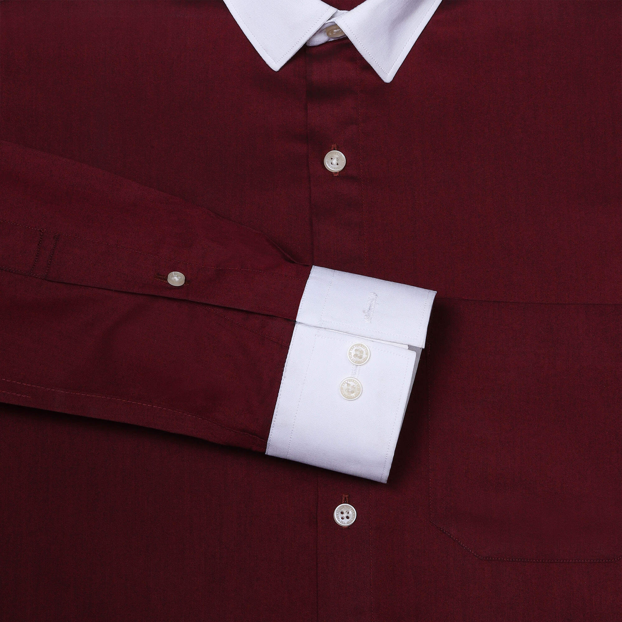 White Collar Full Sleeves Solid Shirt In Wine Formal Wine Shirt with White Collar For Men By TFC