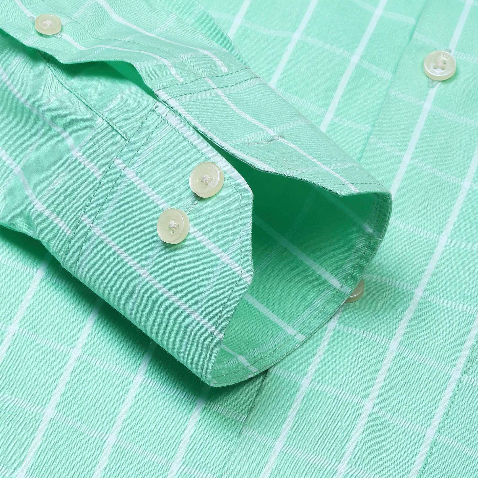 Metro Yarn Died Check Shirt In Pistachio - The Formal Club