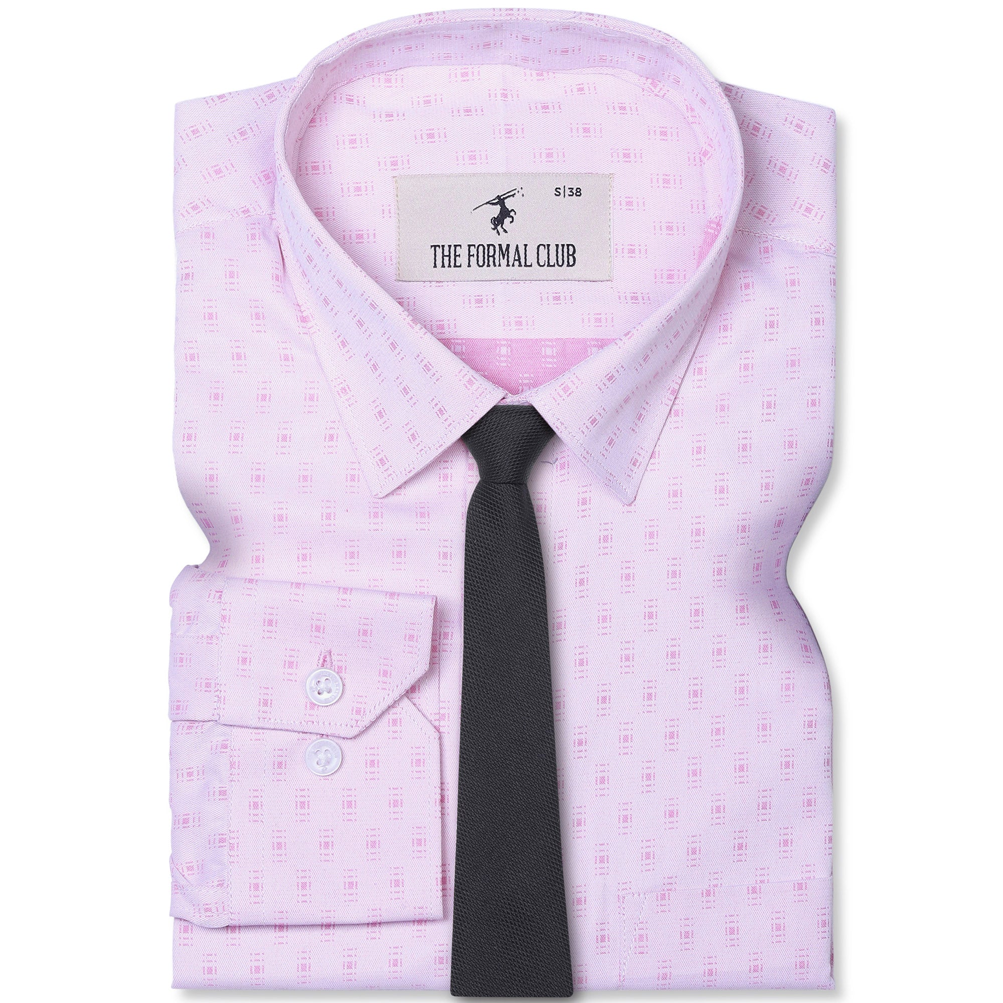 Lisbon Pink Textured Shirt - The Formal Club