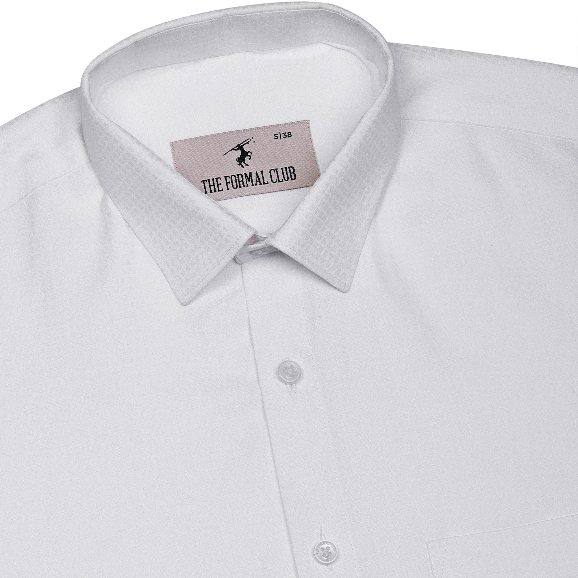 Harrier Dobby Textured Shirt in White - The Formal Club