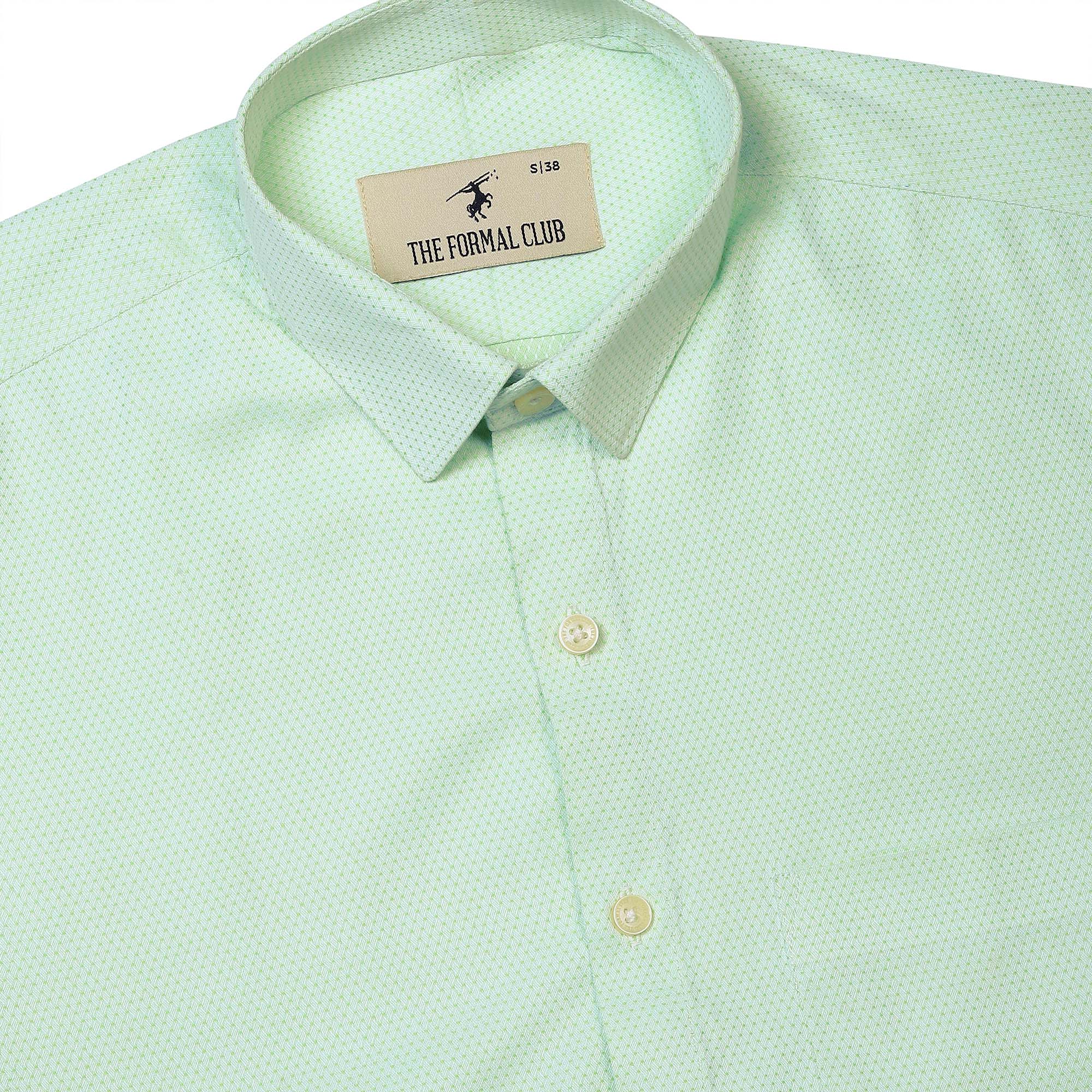 Mikey Dobby Textured Shirt in Pistachio - The Formal Club
