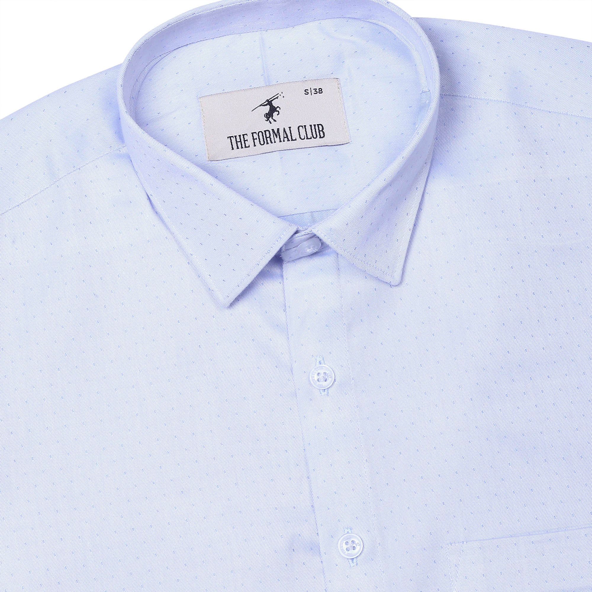 Donald Dobby Full Sleeves Textured Shirt in Blue Donald Dobby Textured Shirt in Blue - The Formal Club