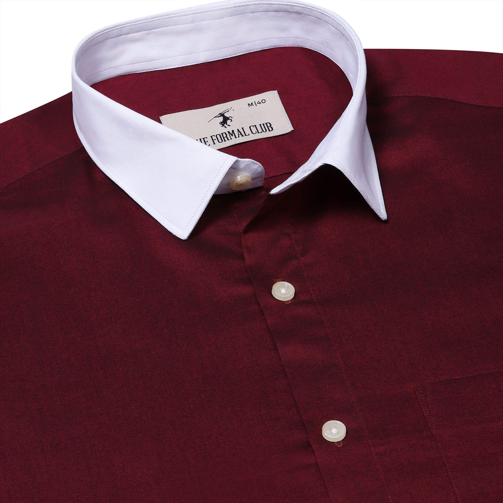 White Collar Full Sleeves Solid Shirt In Wine Buy Wine Full Sleeve Shirt For Men By TFC