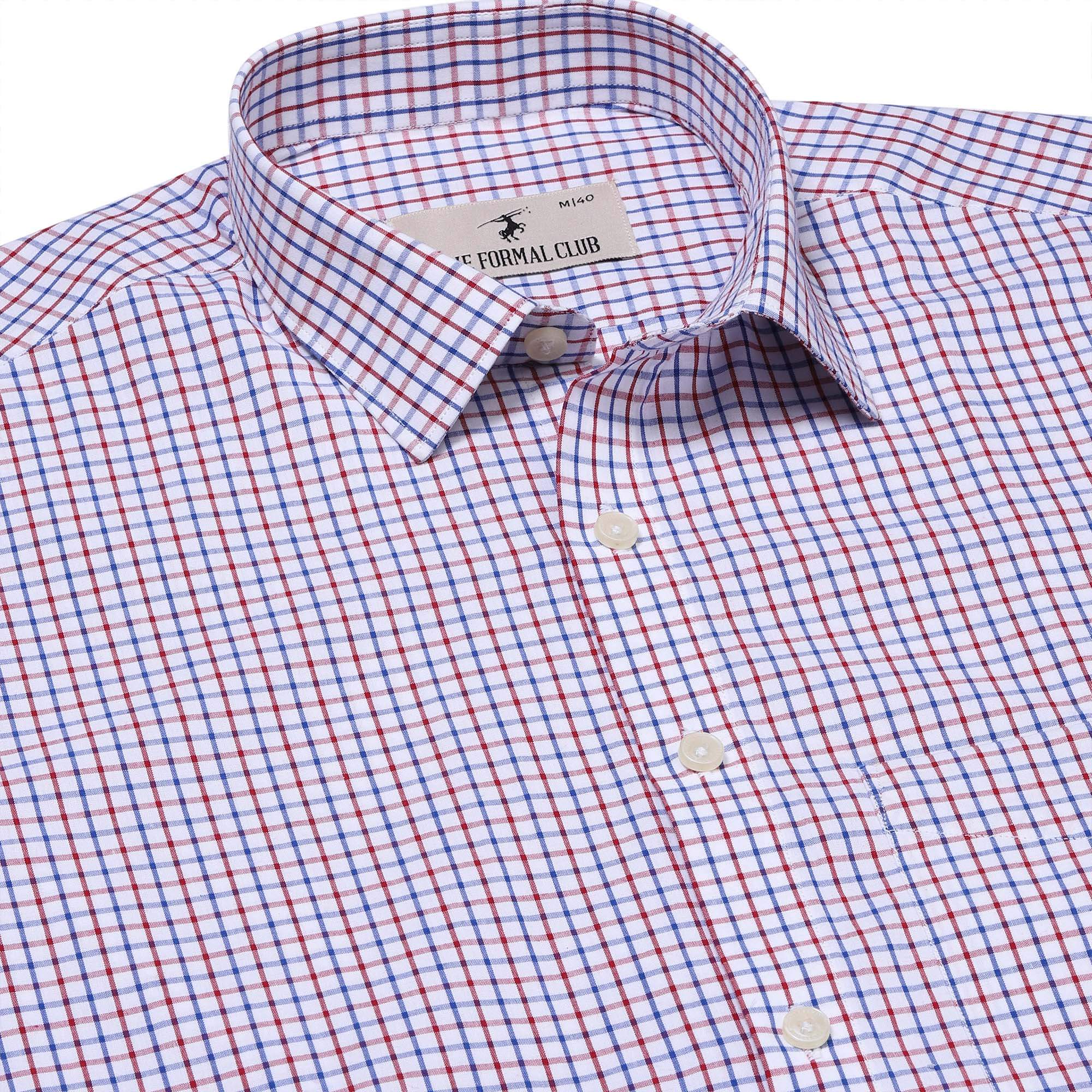 Zephyr Full Sleeves Check Shirt In Red Blue Zephyr Check Shirt In Red Blue - The Formal Club