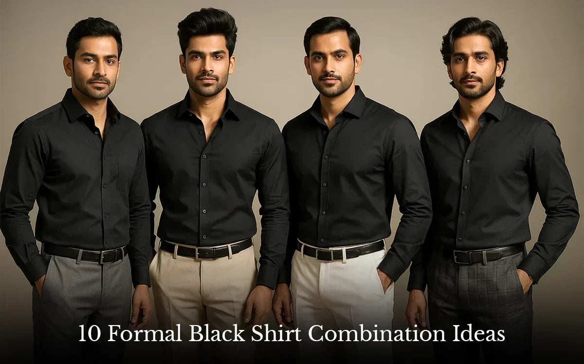 black formal shirt combination​ for men