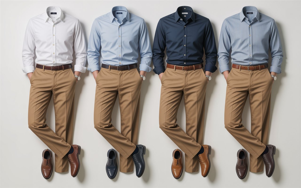khaki pants shirt combinations