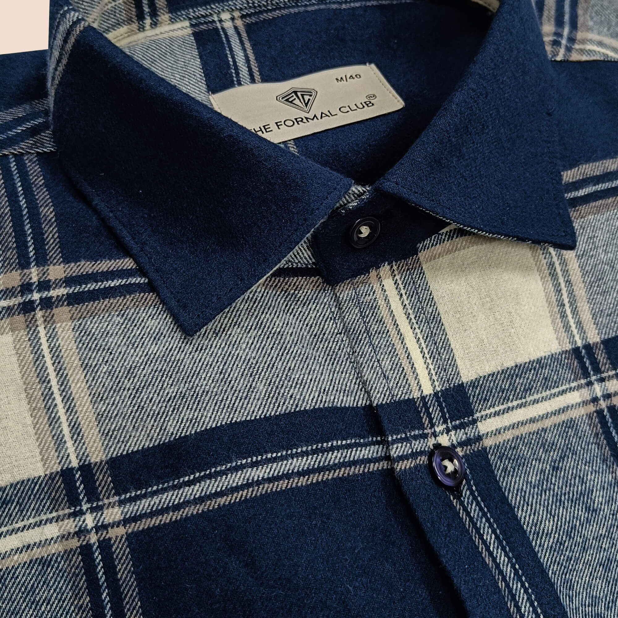 LUMBER FLANNEL CHECK SHIRT IN MIDNIGHT BLUE