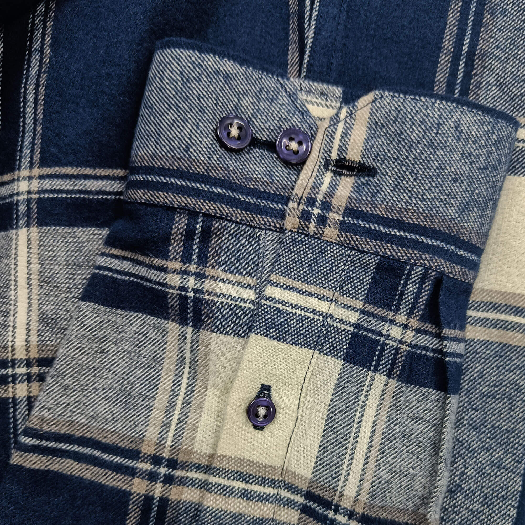 LUMBER FLANNEL CHECK SHIRT IN MIDNIGHT BLUE