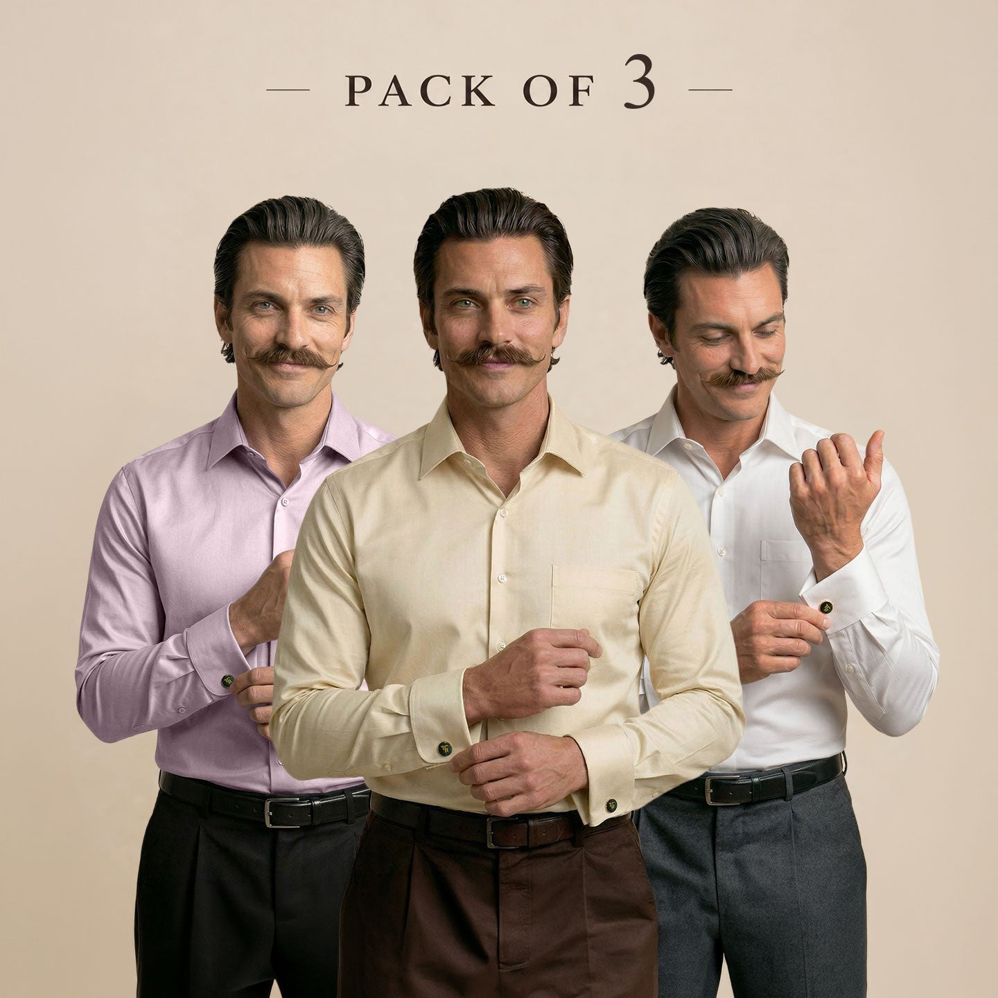 The Best-Sellers of French Cuff- 3 Shirt Pack - Dusty Rose, Lemon Frost & Snow