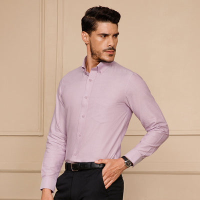 Regal Oxford Chambray Shirt In Lilac