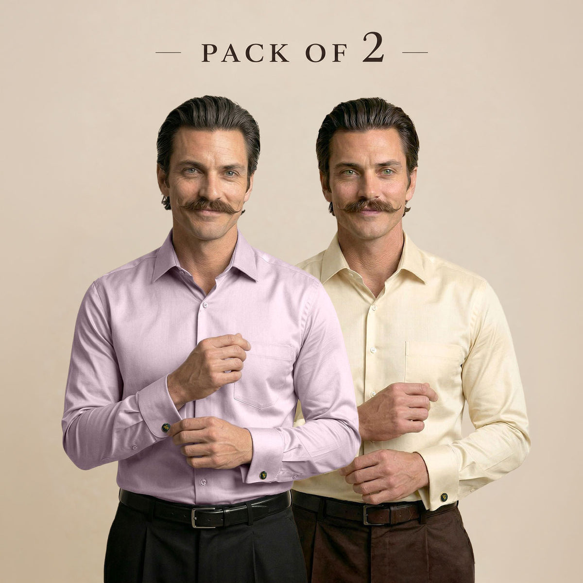 The Best-Sellers of French Cuff- 2 Shirt Pack - Dusty Rose & Lemon Frost