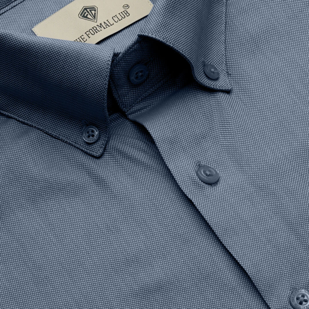 Royal Oxford Dobby Shirt in Midnight Blue