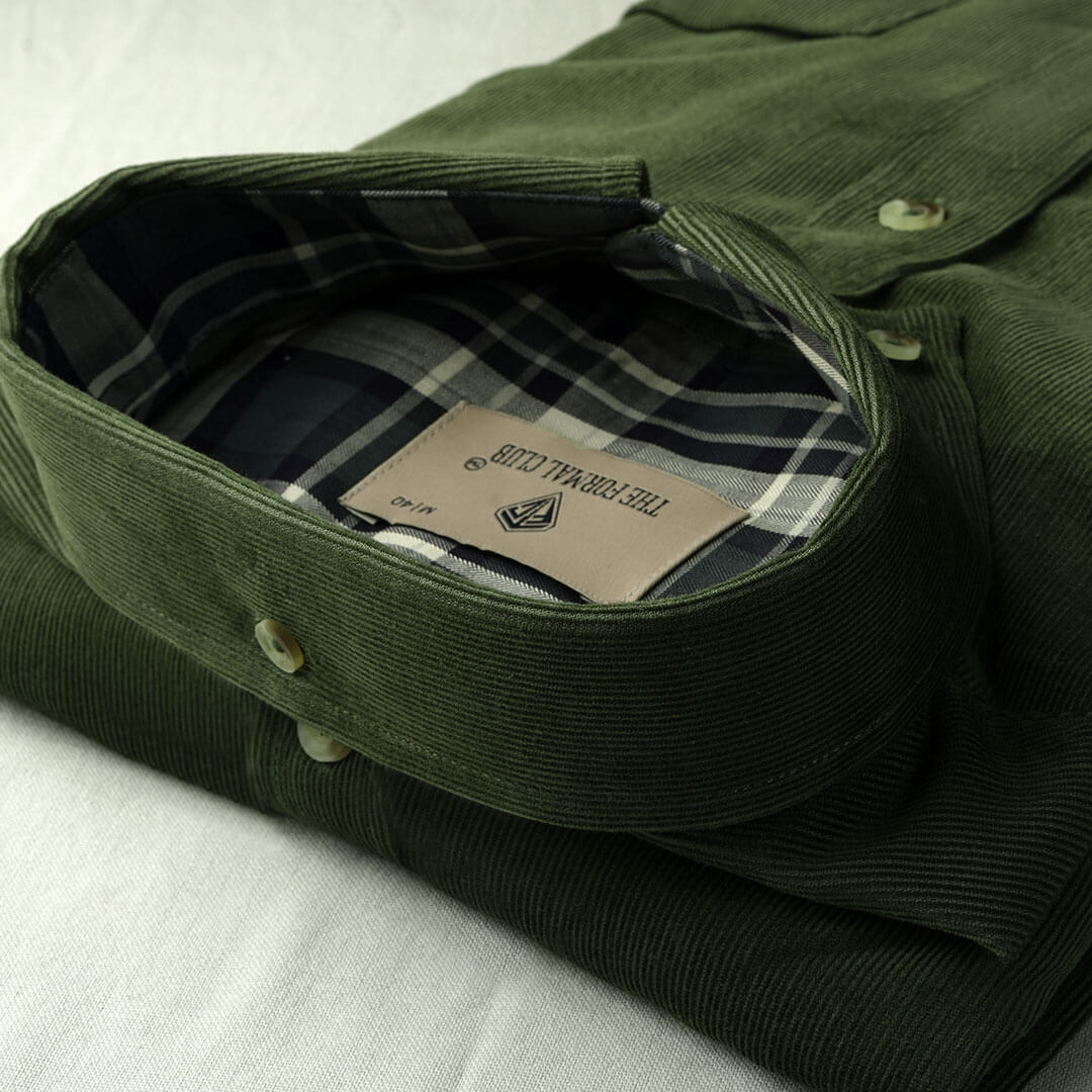 Cruise Corduroy Shirt In Leaf Green