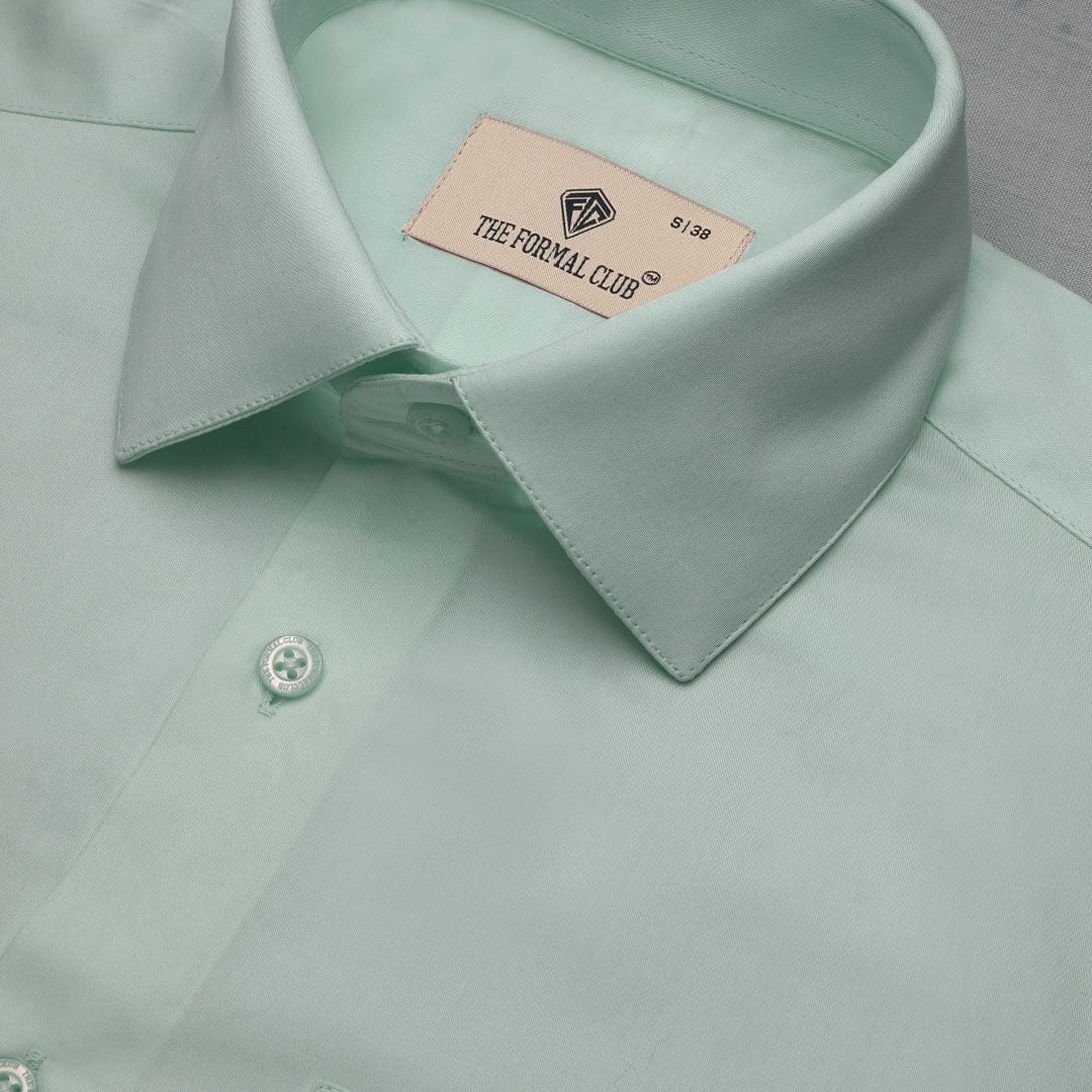 French Cuff Giza Cotton Shirt in Moss Green