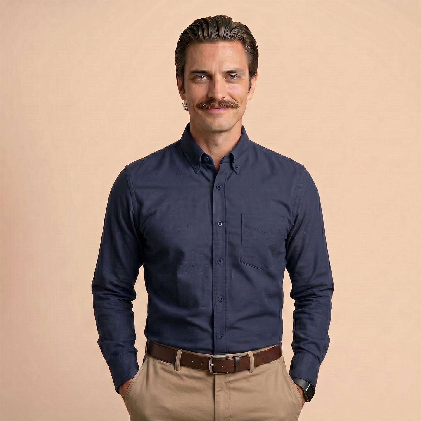 Regal Oxford Solid Shirt In French Navy