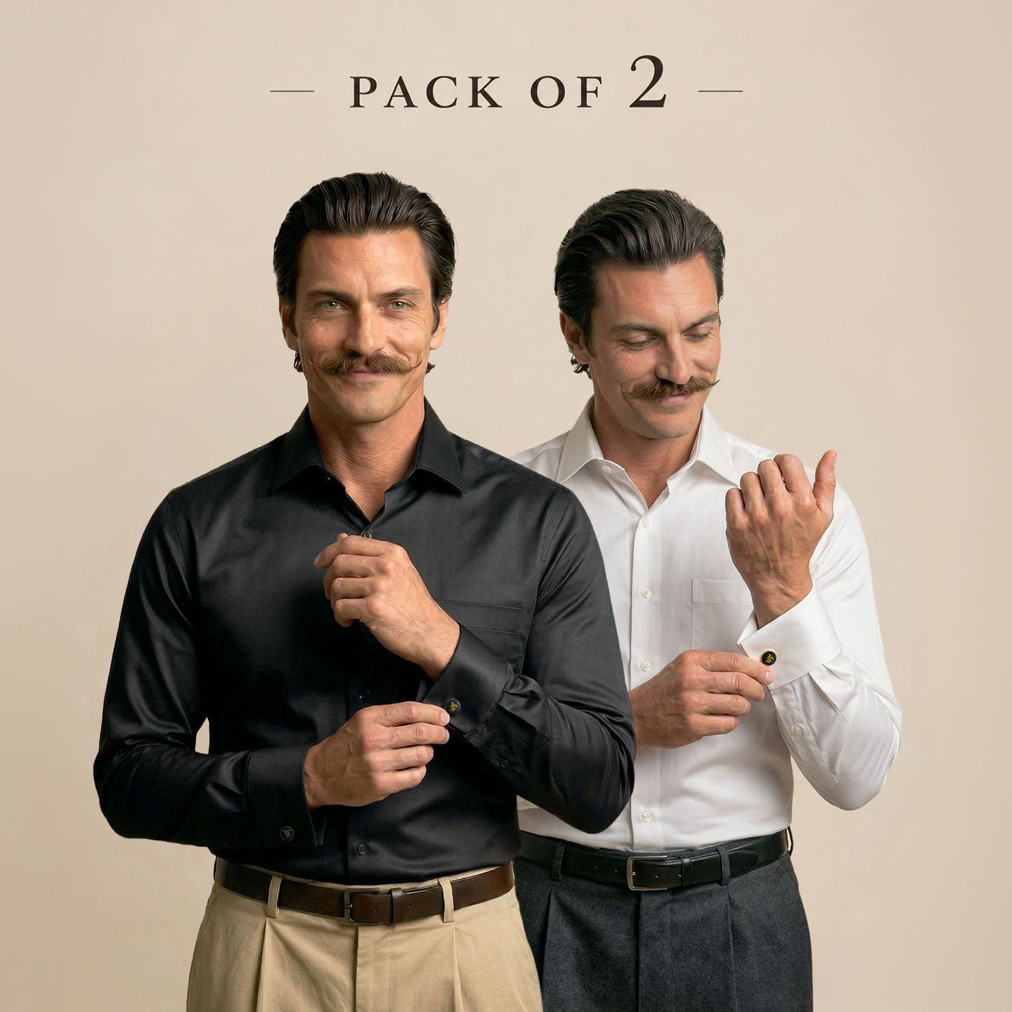 The Best-Sellers of French Cuff- 2 Shirt Pack - Raven & Snow